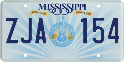 MS license plate ZJA154