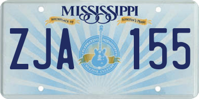 MS license plate ZJA155