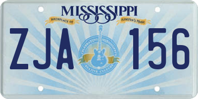 MS license plate ZJA156