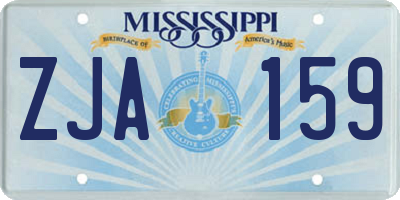 MS license plate ZJA159