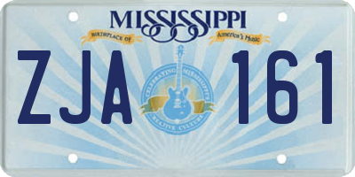 MS license plate ZJA161