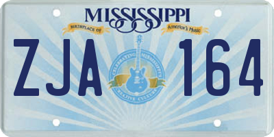 MS license plate ZJA164