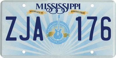 MS license plate ZJA176