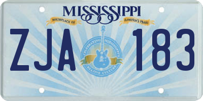 MS license plate ZJA183