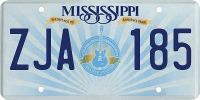 MS license plate ZJA185