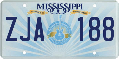 MS license plate ZJA188