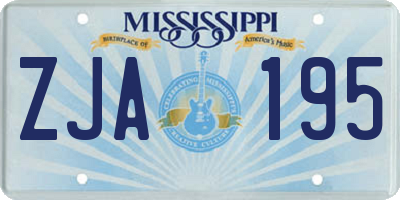 MS license plate ZJA195