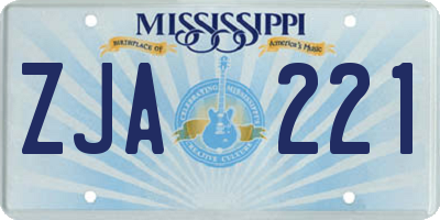 MS license plate ZJA221