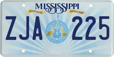 MS license plate ZJA225