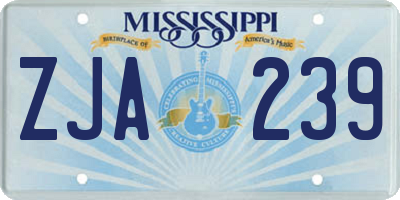 MS license plate ZJA239
