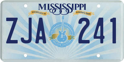 MS license plate ZJA241