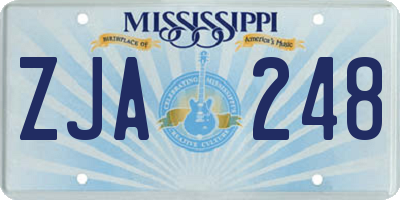 MS license plate ZJA248