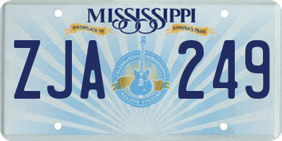 MS license plate ZJA249