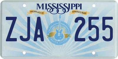 MS license plate ZJA255