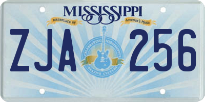 MS license plate ZJA256