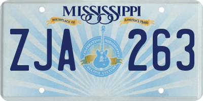 MS license plate ZJA263