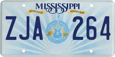 MS license plate ZJA264