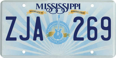 MS license plate ZJA269