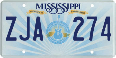 MS license plate ZJA274