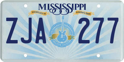 MS license plate ZJA277