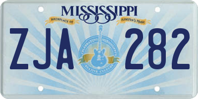 MS license plate ZJA282