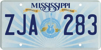 MS license plate ZJA283