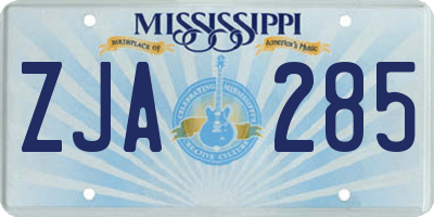 MS license plate ZJA285