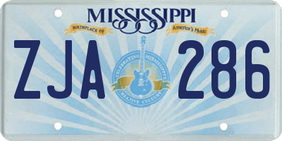 MS license plate ZJA286