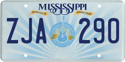 MS license plate ZJA290