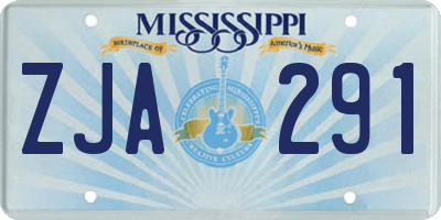 MS license plate ZJA291