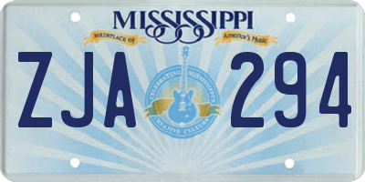 MS license plate ZJA294