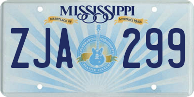 MS license plate ZJA299
