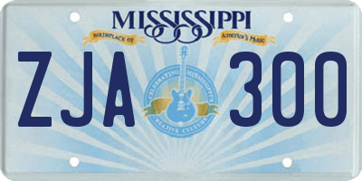 MS license plate ZJA300
