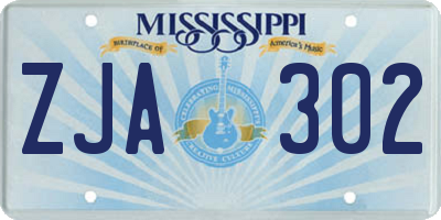 MS license plate ZJA302