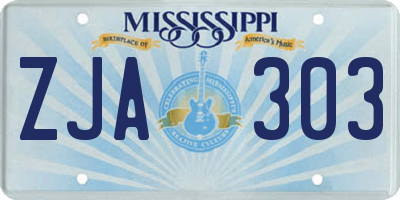 MS license plate ZJA303