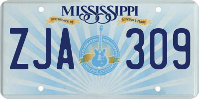 MS license plate ZJA309