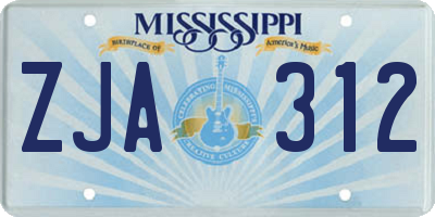 MS license plate ZJA312