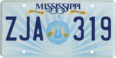 MS license plate ZJA319
