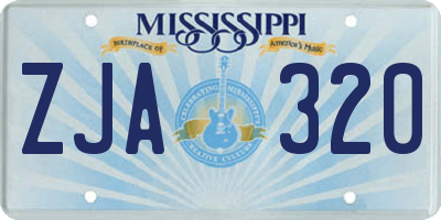MS license plate ZJA320