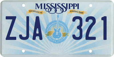 MS license plate ZJA321