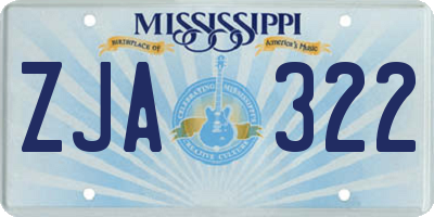 MS license plate ZJA322