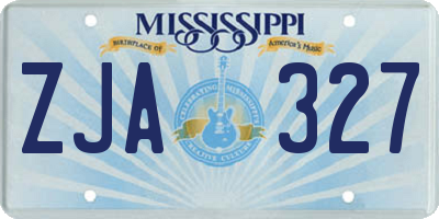 MS license plate ZJA327