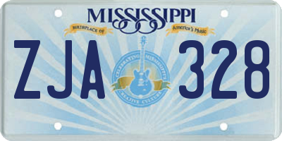 MS license plate ZJA328