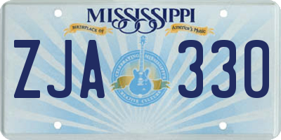 MS license plate ZJA330
