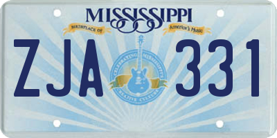 MS license plate ZJA331