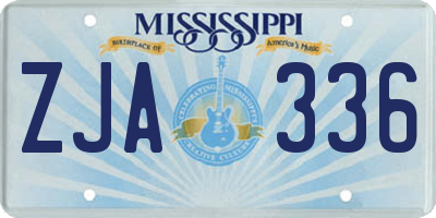 MS license plate ZJA336
