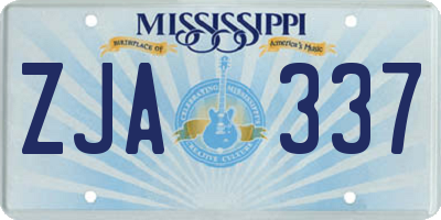 MS license plate ZJA337