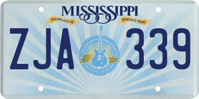 MS license plate ZJA339