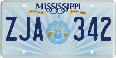 MS license plate ZJA342
