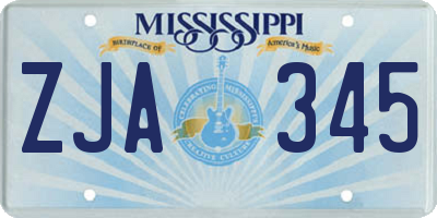 MS license plate ZJA345